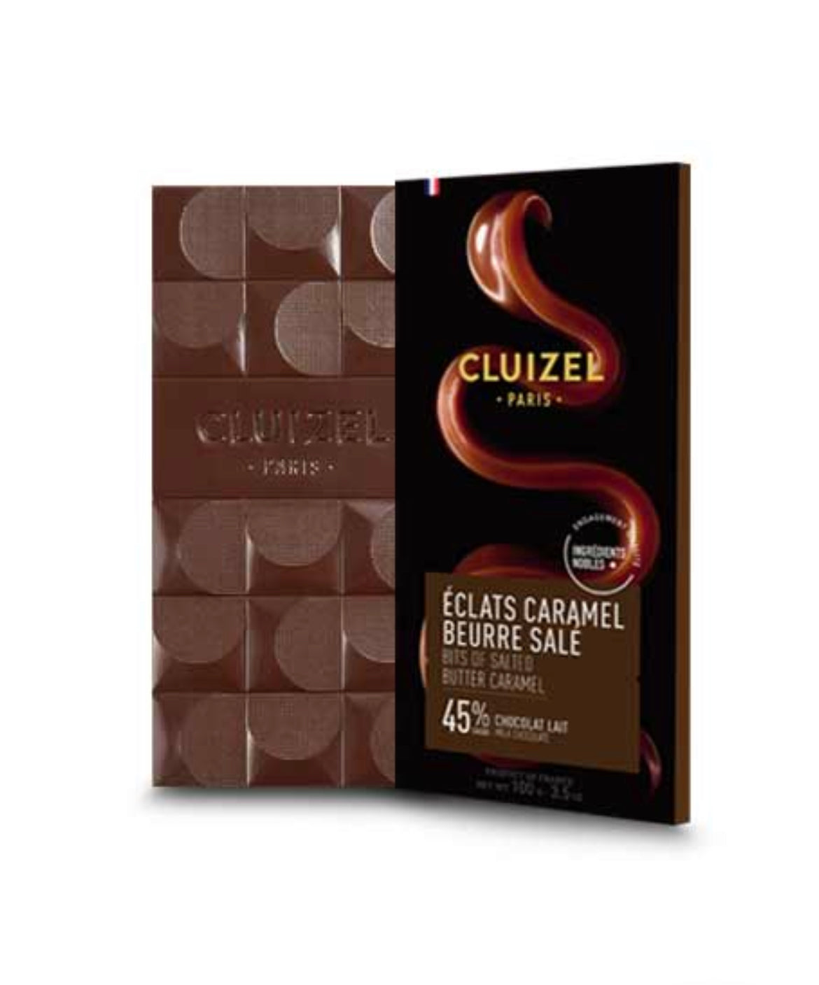 Michel Cluizel ÉCLATS CARAMEL BEURRE SALÉ Milk Chocolate Bar  (100g)